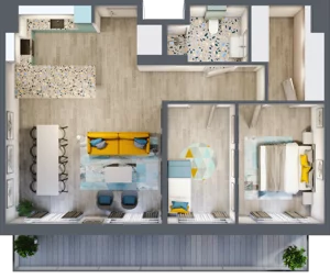 3 pokoje, mieszkanie 77,86 m², piętro 7, oferta nr E.7.2, Osiedle Nowa Dąbrowa, Dąbrowa Górnicza, Gołonóg, ul. Graniczna 14