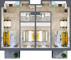 4 pokoje, mieszkanie 76,82 m², piętro 2, oferta nr E.2.3, Osiedle Nowa Dąbrowa, Dąbrowa Górnicza, Gołonóg, ul. Graniczna 14