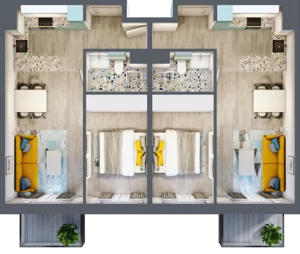 4 pokoje, mieszkanie 76,82 m², piętro 4, oferta nr E.4.3, Osiedle Nowa Dąbrowa, Dąbrowa Górnicza, Gołonóg, ul. Graniczna 14