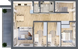 5 pokoi, mieszkanie 141,31 m², piętro 1, oferta nr 6/2, Eko Wawer, Warszawa, Wawer, Zerzeń, ul. Chodzieska