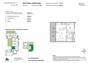Lokal użytkowy 29,22 m², oferta nr BL.1, Parkove Love - lokale usługowe, Łódź, Bałuty, ul. Górnicza 12/14 