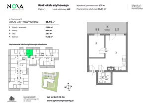 Lokal użytkowy 36,94 m², oferta nr L.U. 2, Nova Radiostacja - lokale usługowe, Łódź, Śródmieście, ul. Telefoniczna 19 