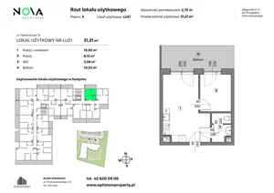 Lokal użytkowy 31,21 m², oferta nr L.U. 21, Nova Radiostacja - lokale usługowe, Łódź, Śródmieście, ul. Telefoniczna 19 