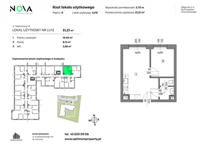 Lokal użytkowy 31,21 m², oferta nr L.U. 12, Nova Radiostacja - lokale usługowe, Łódź, Śródmieście, ul. Telefoniczna 19 
