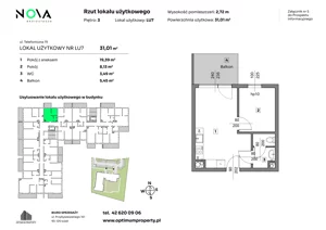 Lokal użytkowy 31,01 m², oferta nr L.U. 7, Nova Radiostacja - lokale usługowe, Łódź, Śródmieście, ul. Telefoniczna 19 