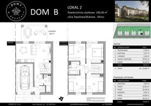 Dom 100,46 m², oferta nr B2, Domy w Brzozach, Glincz, ul. Topolowa / Bukowa
