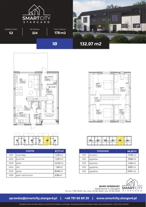 Dom 132,07 m², oferta nr S2/1B, Smart City Stargard - Domy, Stargard, ul. Nadbrzeżna 11