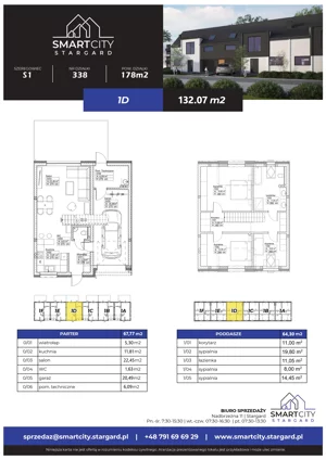 Dom 132,07 m², oferta nr S1/1D, Smart City Stargard - Domy, Stargard, ul. Nadbrzeżna 11