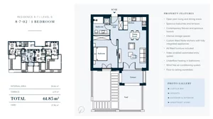 2 pokoje, mieszkanie 61,85 m², parter, oferta nr 8702, HEIGHTS by Luštica Bay, Tivat