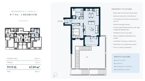2 pokoje, mieszkanie 67,10 m², parter, oferta nr 8704, HEIGHTS by Luštica Bay, Tivat