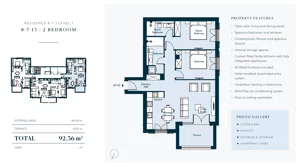 3 pokoje, mieszkanie 92,36 m², piętro 1, oferta nr 8713, HEIGHTS by Luštica Bay, Tivat