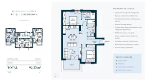 3 pokoje, mieszkanie 92,33 m², piętro 2, oferta nr 8721, HEIGHTS by Luštica Bay, Tivat