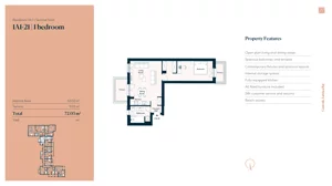 2 pokoje, mieszkanie 72,05 m², piętro 2, oferta nr 1A1-21, The Piazza by Luštica Bay, Radovici