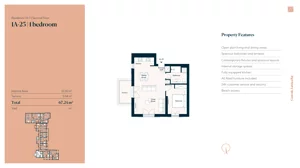 2 pokoje, mieszkanie 67,24 m², piętro 2, oferta nr 1A1-25, The Piazza by Luštica Bay, Radovici