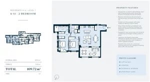 3 pokoje, mieszkanie 98,72 m², piętro 1, oferta nr H6-11, Horizon by Luštica Bay, Tivat, Radovici