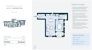 2 pokoje, mieszkanie 51,40 m², piętro 1, oferta nr H6-14, Horizon by Luštica Bay, Tivat, Radovici