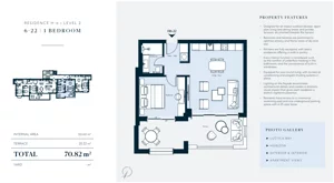 2 pokoje, mieszkanie 50,60 m², piętro 2, oferta nr H6-22, Horizon by Luštica Bay, Tivat, Radovici