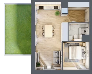 2 pokoje, mieszkanie 42,74 m², parter, oferta nr B.M004, Oh! Praga, Warszawa, Praga Północ, Szmulki, ul. Białostocka 5D