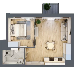 2 pokoje, mieszkanie 39,99 m², piętro 1, oferta nr B.M028, Oh! Praga, Warszawa, Praga Północ, Szmulki, ul. Białostocka 5D