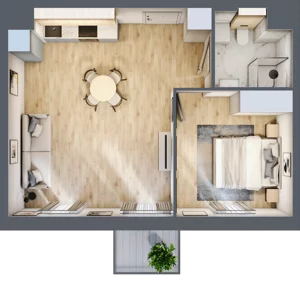2 pokoje, mieszkanie 44,46 m², piętro 2, oferta nr B.M040, Oh! Praga, Warszawa, Praga Północ, Szmulki, ul. Białostocka 5D