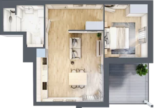 2 pokoje, mieszkanie 45,10 m², piętro 3, oferta nr B.M073, Oh! Praga, Warszawa, Praga Północ, Szmulki, ul. Białostocka 5D