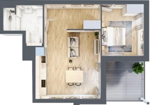 2 pokoje, mieszkanie 45,02 m², piętro 4, oferta nr B.M097, Oh! Praga, Warszawa, Praga Północ, Szmulki, ul. Białostocka 5D