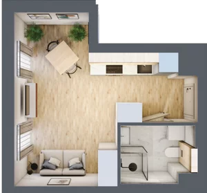 1 pokój, mieszkanie 25,13 m², piętro 7, oferta nr A.M154, Oh! Praga, Warszawa, Praga Północ, Szmulki, ul. Białostocka 5D