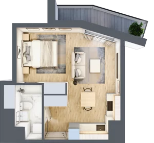 1 pokój, apartament 32,29 m², piętro 5, oferta nr M501, SeaBreeze, Świnoujście, Osiedle Matejki, ul. Jana Matejki 41