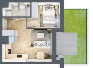 2 pokoje, apartament 31,52 m², parter, oferta nr M002, SeaBreeze, Świnoujście, Osiedle Matejki, ul. Jana Matejki 41