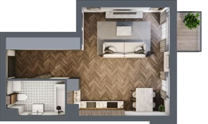 1 pokój, mieszkanie 37,96 m², piętro 1, oferta nr M7, Trybuny Ludów 3, Kraków, Podgórze Duchackie, Wola Duchacka, ul. Trybuny Ludów 3