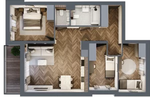 4 pokoje, mieszkanie 70,59 m², piętro 2, oferta nr M19, Trybuny Ludów 3, Kraków, Podgórze Duchackie, Wola Duchacka, ul. Trybuny Ludów 3