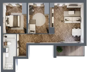 3 pokoje, mieszkanie 61,51 m², piętro 1, oferta nr M5, Trybuny Ludów 3, Kraków, Podgórze Duchackie, Wola Duchacka, ul. Trybuny Ludów 3