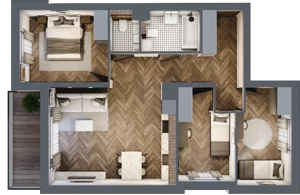 4 pokoje, mieszkanie 70,63 m², piętro 1, oferta nr M10, Trybuny Ludów 3, Kraków, Podgórze Duchackie, Wola Duchacka, ul. Trybuny Ludów 3