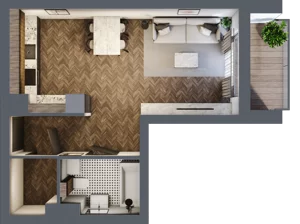 1 pokój, mieszkanie 35,32 m², piętro 1, oferta nr M8, Trybuny Ludów 3, Kraków, Podgórze Duchackie, Wola Duchacka, ul. Trybuny Ludów 3