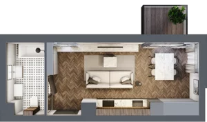 1 pokój, mieszkanie 28,09 m², piętro 1, oferta nr M6, Trybuny Ludów 3, Kraków, Podgórze Duchackie, Wola Duchacka, ul. Trybuny Ludów 3