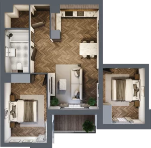3 pokoje, mieszkanie 62,05 m², piętro 1, oferta nr M9, Trybuny Ludów 3, Kraków, Podgórze Duchackie, Wola Duchacka, ul. Trybuny Ludów 3