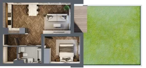 2 pokoje, mieszkanie 46,35 m², parter, oferta nr M3, Trybuny Ludów 3, Kraków, Podgórze Duchackie, Wola Duchacka, ul. Trybuny Ludów 3