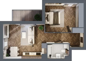 2 pokoje, mieszkanie 47,48 m², piętro 1, oferta nr M12, Trybuny Ludów 3, Kraków, Podgórze Duchackie, Wola Duchacka, ul. Trybuny Ludów 3