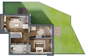 3 pokoje, mieszkanie 55,92 m², parter, oferta nr M2, Trybuny Ludów 3, Kraków, Podgórze Duchackie, Wola Duchacka, ul. Trybuny Ludów 3
