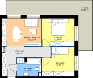 3 pokoje, apartament 57,39 m², parter, oferta nr B2.2, Zdrojowa Park bud. 2, Busko-Zdrój, ul. Prof. W. Grotta