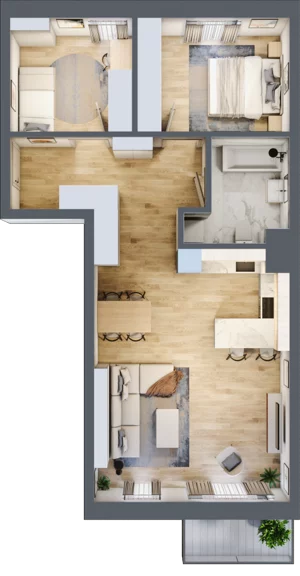 3 pokoje, mieszkanie 68,16 m², piętro 1, oferta nr C02, Kiepury 33, Jelenia Góra, Zabobrze, ul. Jana Kiepury