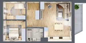 3 pokoje, mieszkanie 61,38 m², piętro 4, oferta nr A15, Kiepury 33, Jelenia Góra, Zabobrze, ul. Jana Kiepury