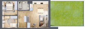 3 pokoje, mieszkanie 61,38 m², parter, oferta nr B01, Kiepury 33, Jelenia Góra, Zabobrze, ul. Jana Kiepury