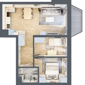 3 pokoje, mieszkanie 49,76 m², piętro 1, oferta nr A05, Kiepury 33, Jelenia Góra, Zabobrze, ul. Jana Kiepury