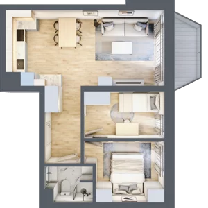 3 pokoje, mieszkanie 49,76 m², piętro 2, oferta nr A08, Kiepury 33, Jelenia Góra, Zabobrze, ul. Jana Kiepury