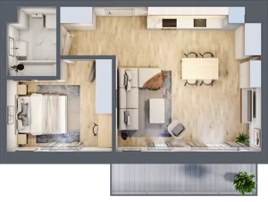 2 pokoje, mieszkanie 49,22 m², piętro 1, oferta nr D03, Kiepury 33, Jelenia Góra, Zabobrze, ul. Jana Kiepury