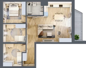 4 pokoje, mieszkanie 77,95 m², piętro 1, oferta nr B03, Kiepury 33, Jelenia Góra, Zabobrze, ul. Jana Kiepury