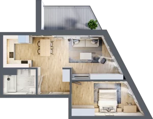 2 pokoje, mieszkanie 52,99 m², piętro 2, oferta nr D05, Kiepury 33, Jelenia Góra, Zabobrze, ul. Jana Kiepury