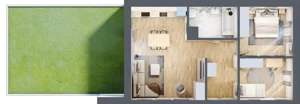 3 pokoje, mieszkanie 61,44 m², parter, oferta nr H03, Kiepury 33, Jelenia Góra, Zabobrze, ul. Jana Kiepury
