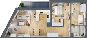 3 pokoje, mieszkanie 70,78 m², piętro 1, oferta nr E05, Kiepury 33, Jelenia Góra, Zabobrze, ul. Jana Kiepury